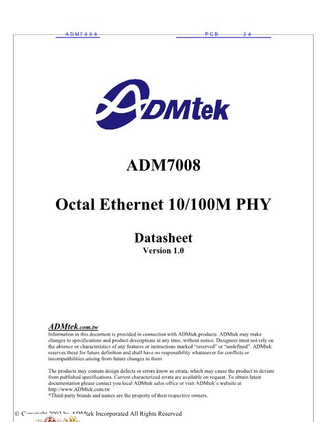 ADM7008数据手册封面