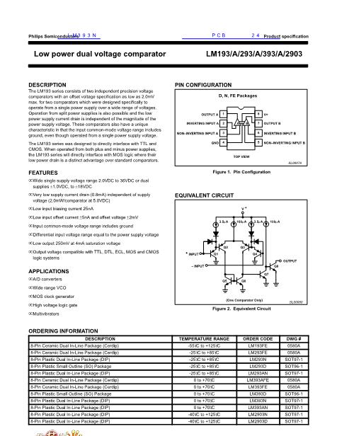 LM393N数据手册封面