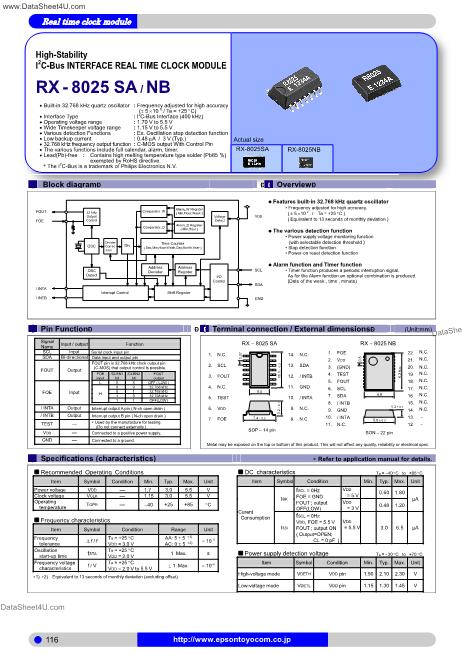 RX-8025SA数据手册封面
