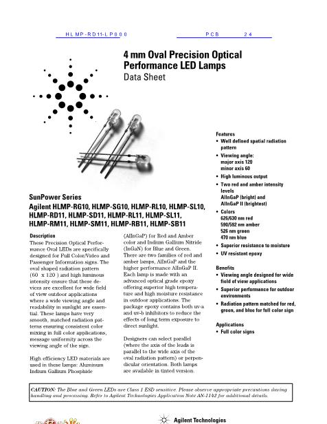 HLMP-RD11-LP000数据手册封面