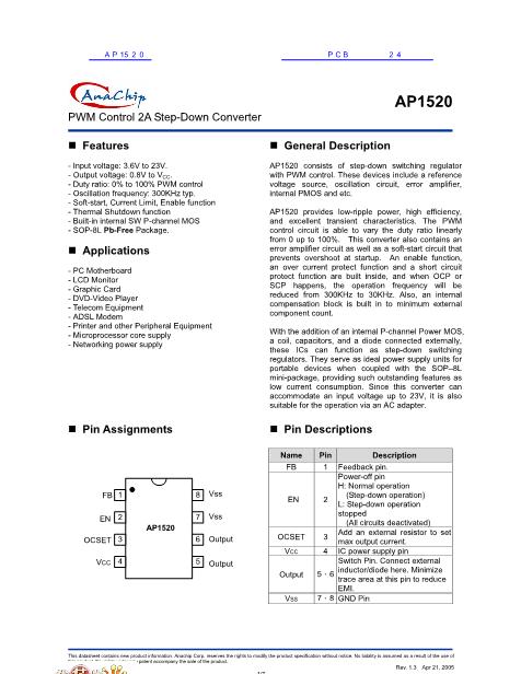 AP1520数据手册封面