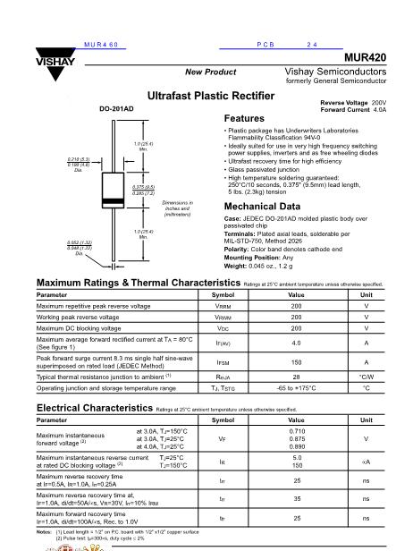 MUR460數(shù)據(jù)手冊封面