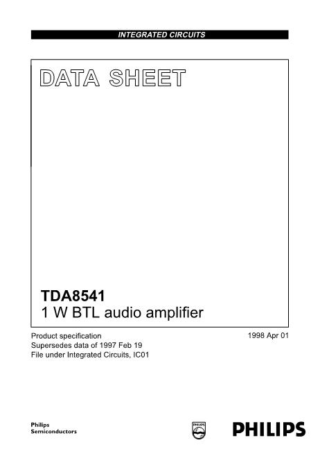 TDA8541数据手册封面