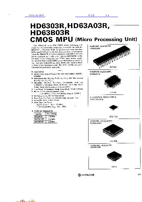 HD6303RP数据手册封面