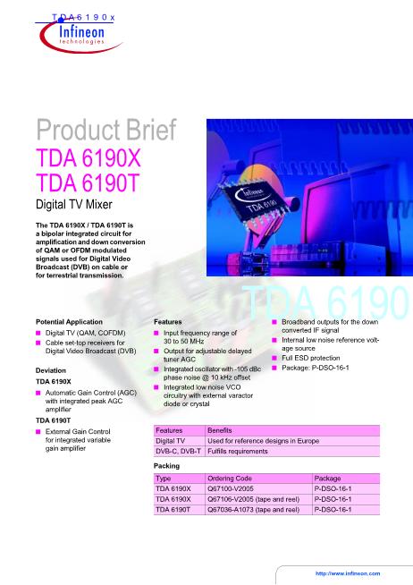 TDA6190x数据手册封面