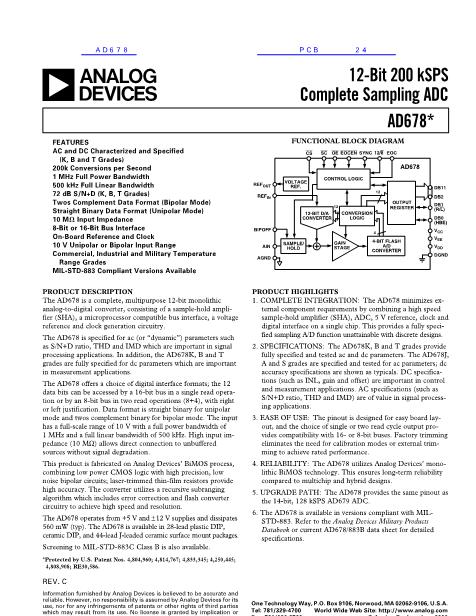 AD678数据手册封面