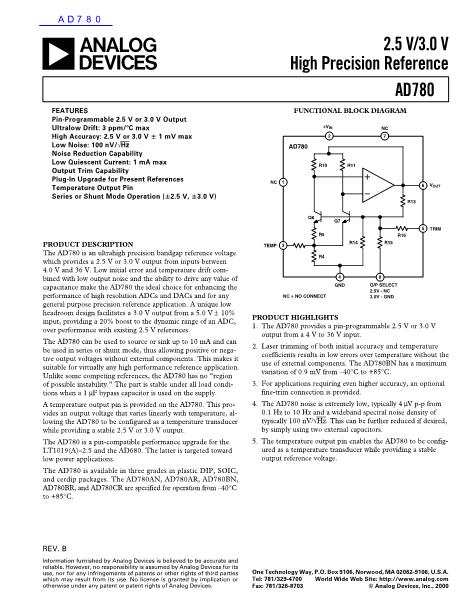 AD780数据手册封面