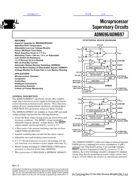 ADM696數(shù)據(jù)手冊封面