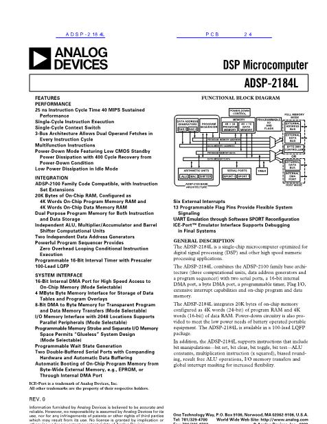 ADSP-2184L數(shù)據(jù)手冊封面