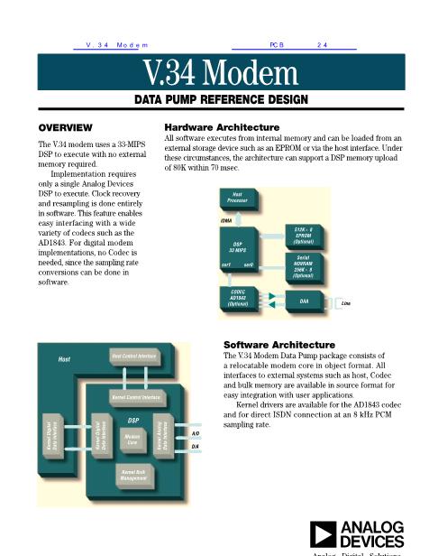 V.34 Modem數(shù)據(jù)手冊封面