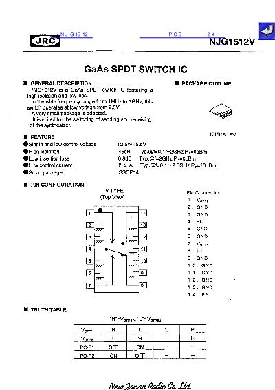 NJG1512數(shù)據(jù)手冊(cè)封面