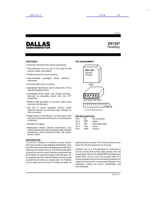 DS1207数据手册封面