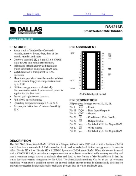 DS1216B数据手册封面