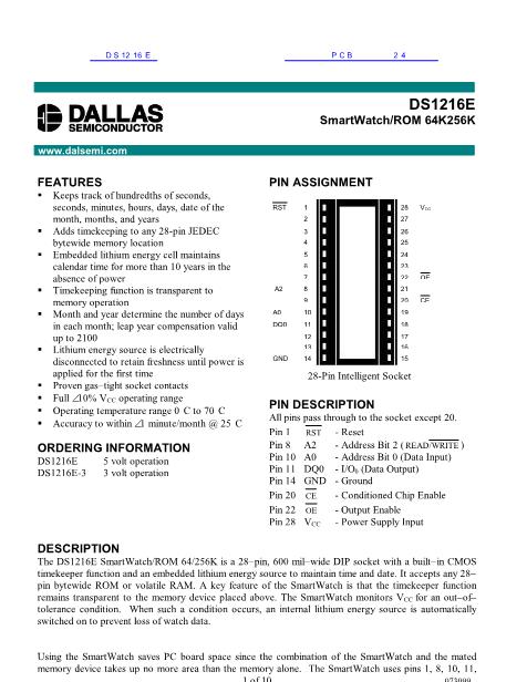 DS1216E数据手册封面