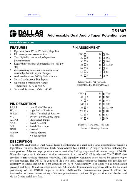 DS1807数据手册封面
