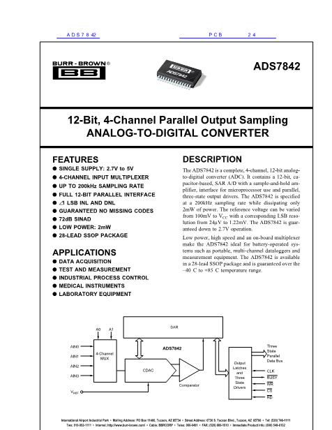 ADS7842數(shù)據(jù)手冊封面