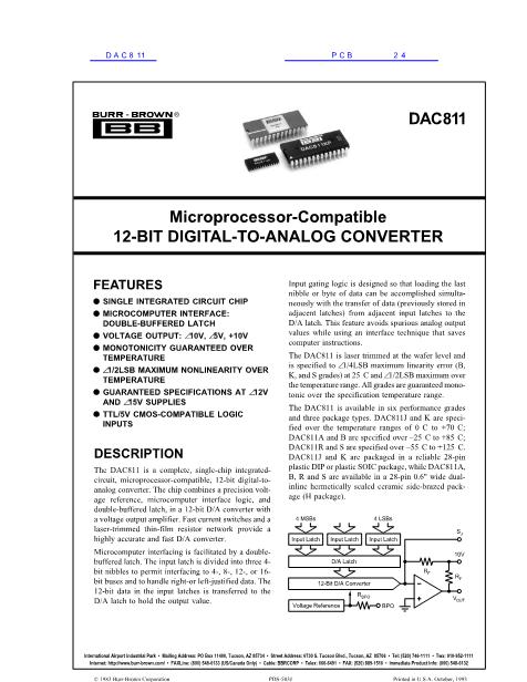DAC811数据手册封面