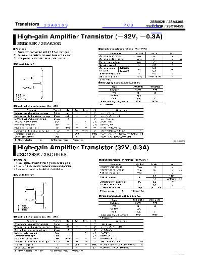 2sa830s Datasheetpdf文件下载芯片资料查询维库电子市场网 0922
