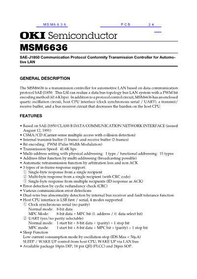 MSM6636数据手册封面