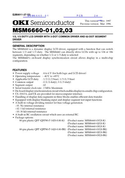 MSM6660-01数据手册封面