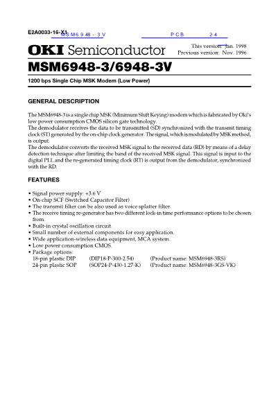 MSM6948-3数据手册封面