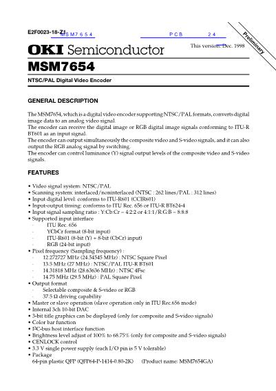 MSM7654数据手册封面