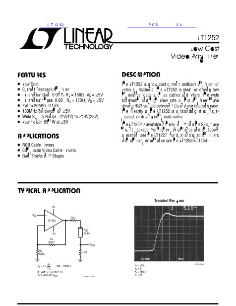 LT1252數(shù)據(jù)手冊封面