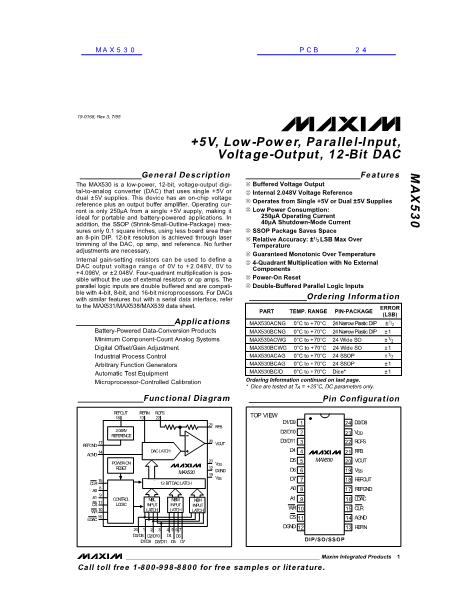 MAX530数据手册封面