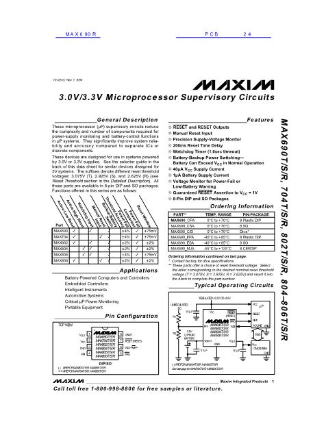 MAX690R数据手册封面