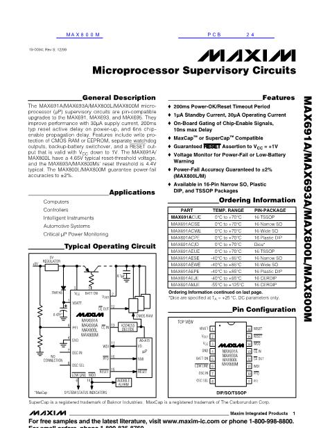 MAX691A数据手册封面