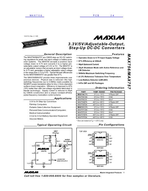 MAX756数据手册封面
