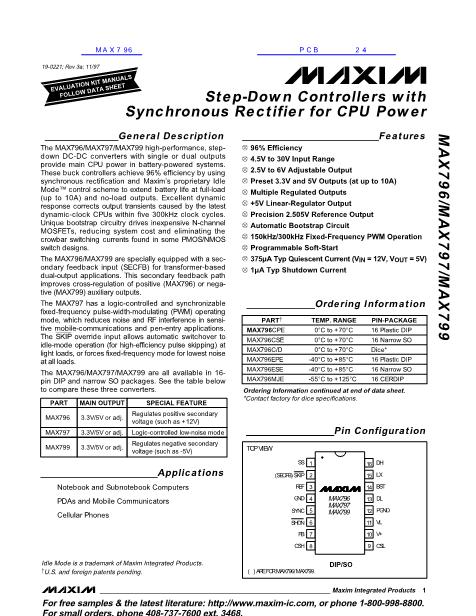 MAX796数据手册封面
