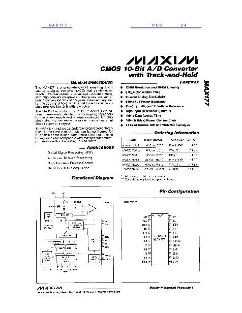 MAX177数据手册封面