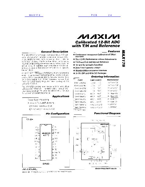MAX178數(shù)據(jù)手冊封面
