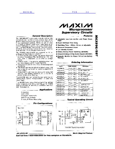 MAX696数据手册封面