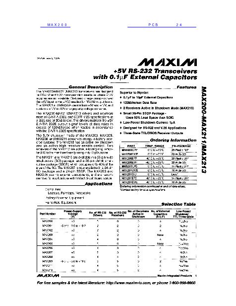 MAX200数据手册封面