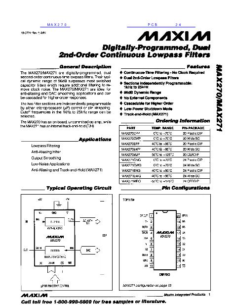 MAX270数据手册封面