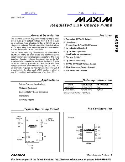 MAX679数据手册封面