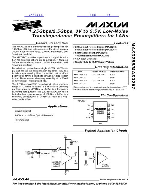 MAX3266数据手册封面