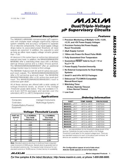 MAX6351数据手册封面