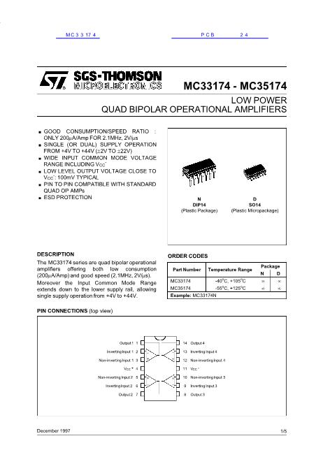 MC33174数据手册封面
