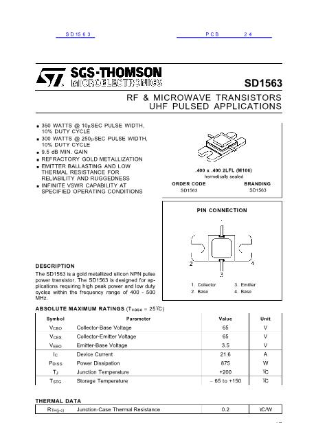 SD1563數(shù)據(jù)手冊封面