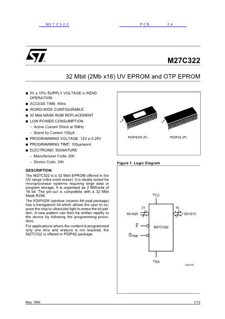 M27C322数据手册封面