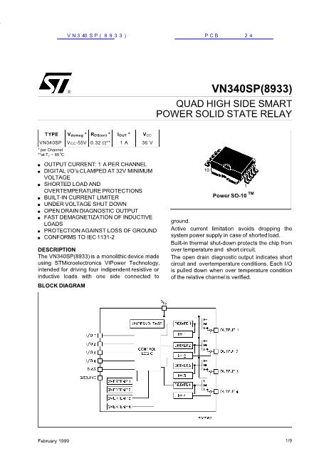 VN340SP(8933)数据手册封面
