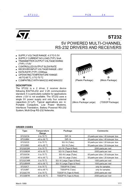 ST232数据手册封面