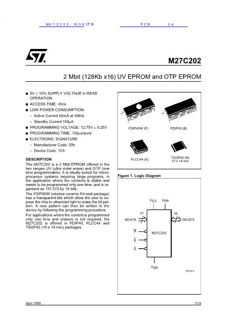 M27C202数据手册封面