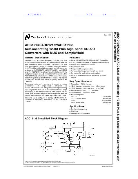 ADC12130数据手册封面