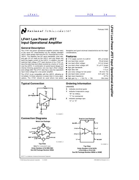 LF441數(shù)據(jù)手冊(cè)封面