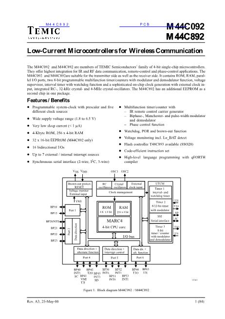 M44C092數(shù)據(jù)手冊封面
