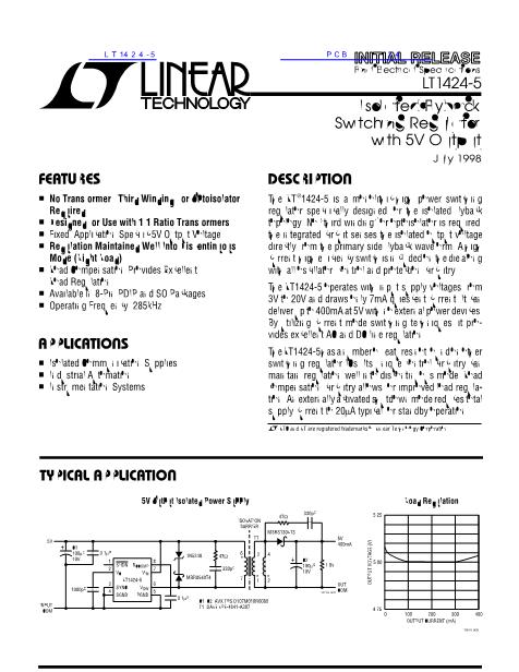 LT1424-5數(shù)據(jù)手冊(cè)封面